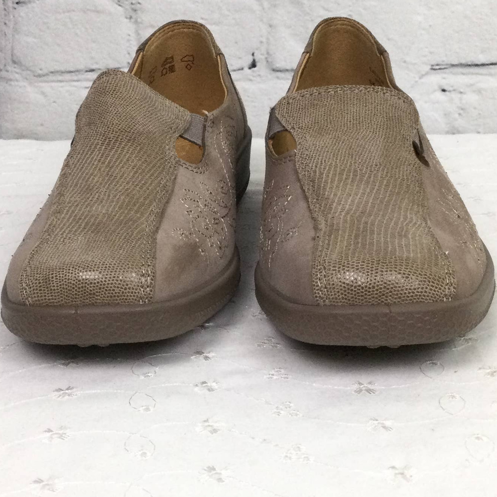 NEW Hotter Calypso Comfort Concept Tan Leather Slip On Square Toe Loafer 10 - Picture 4 of 14